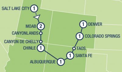 Map showing the Tour regions